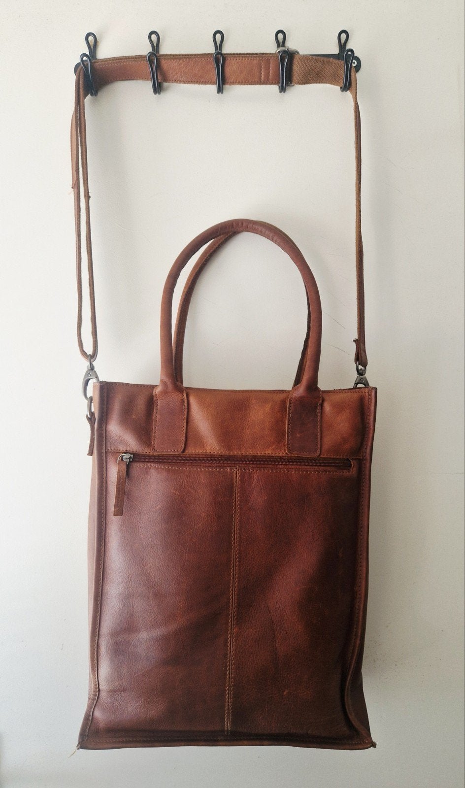 Leren Shopper/Schoudertas van DSTRCT - Bruin, Ophalen of Verzenden