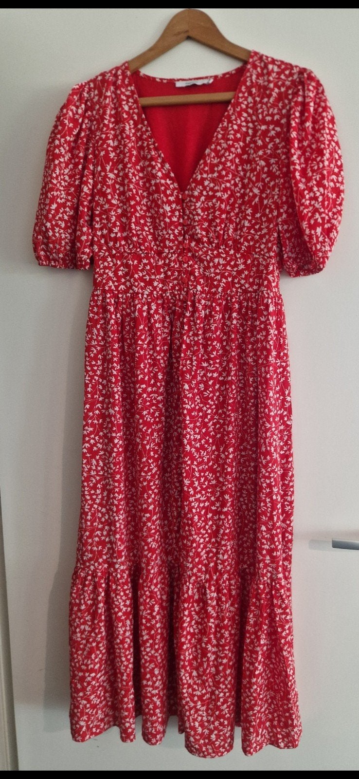 Nieuwe Copperose rode jurk met bloemenprint, maat S/M, Ophalen, Maat 38/40 (M), Nieuw, Copperose