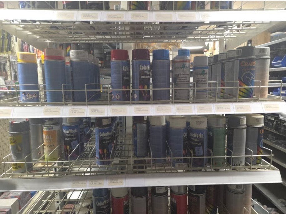 150 spuitbussen verf in vele kleuren., Ophalen of Verzenden, Nieuw