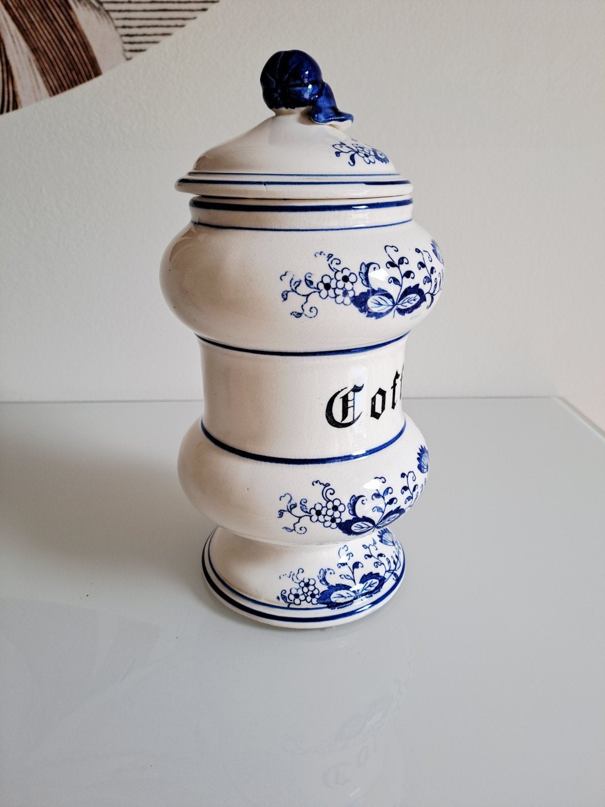 Vintage voorraadpot Blue Onion patroon jaren 60-70, Antiek en Kunst, Antiek | Keukenbenodigdheden, Ophalen of Verzenden