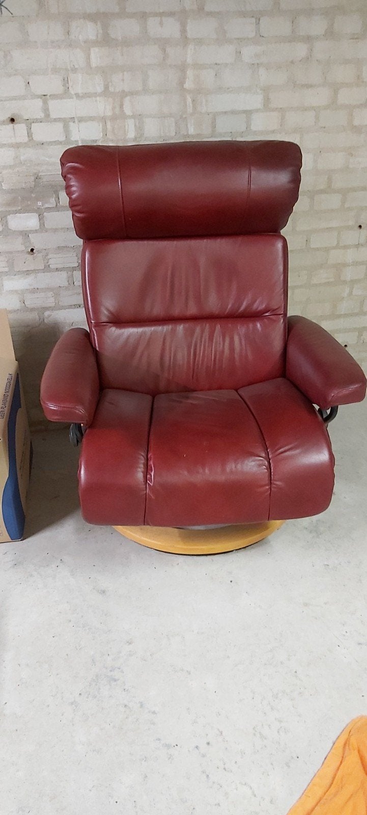 Gratis leren relax fauteuil., Ophalen of Verzenden, Gebruikt