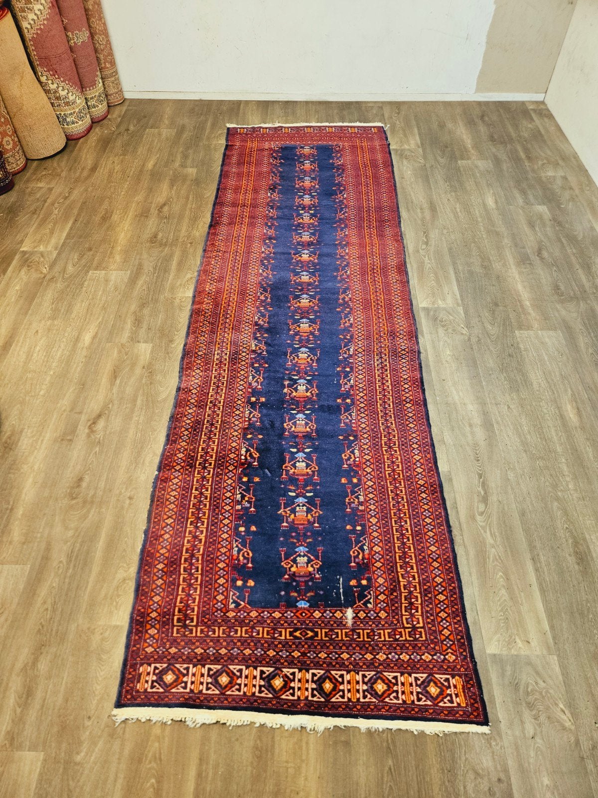 Oosters Handgeknoopte Loper. Prachtige kleuren en patronen!, 200 cm of meer, Zo goed als nieuw, Oosters, Rechthoekig