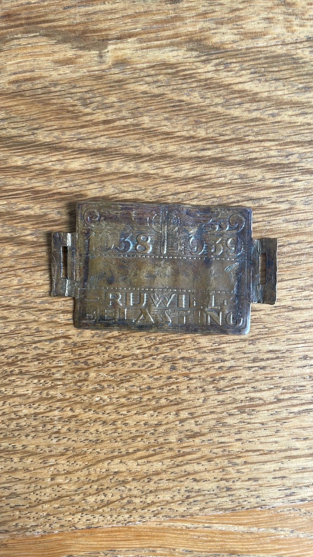 Fietsbelastingplaatje 1938-1939, Ophalen of Verzenden