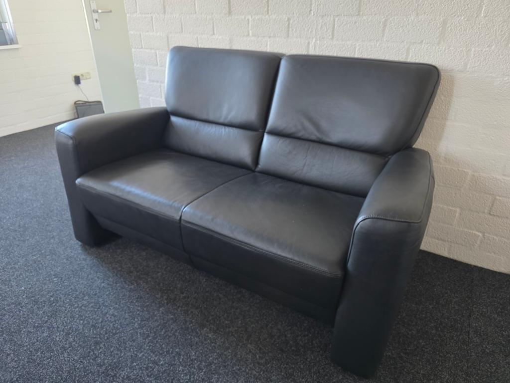 Bankstel 2 personen, leer bekleed bankstel, Ophalen, Gebruikt, 75 tot 100 cm, Leer