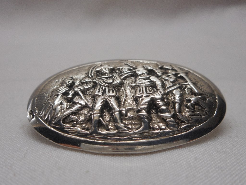 Zilveren antieke broche nr.1407, Verzenden, Zilver, Broche