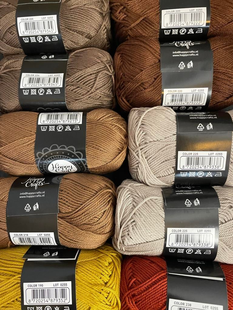 Happy Crafts Katoen Garen - Diverse Kleuren, -, Breien of Haken, -, Nieuw