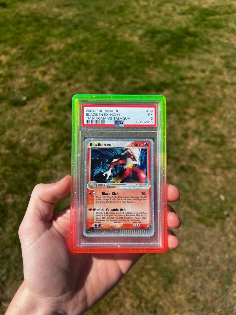 Blaziken 89 Holo Pokemon Kaart PSA 5, Ophalen of Verzenden, Nieuw, Losse kaart, Foil