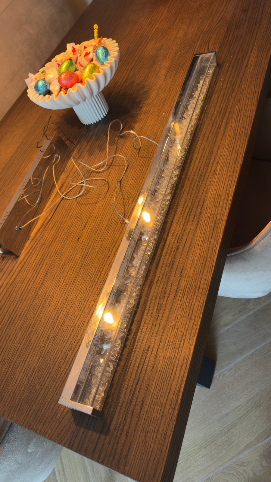 EGLO LED Kristal Hanglamp Cardito 1, dimbaar, Ophalen of Verzenden, Zo goed als nieuw, Glas, 75 cm of meer