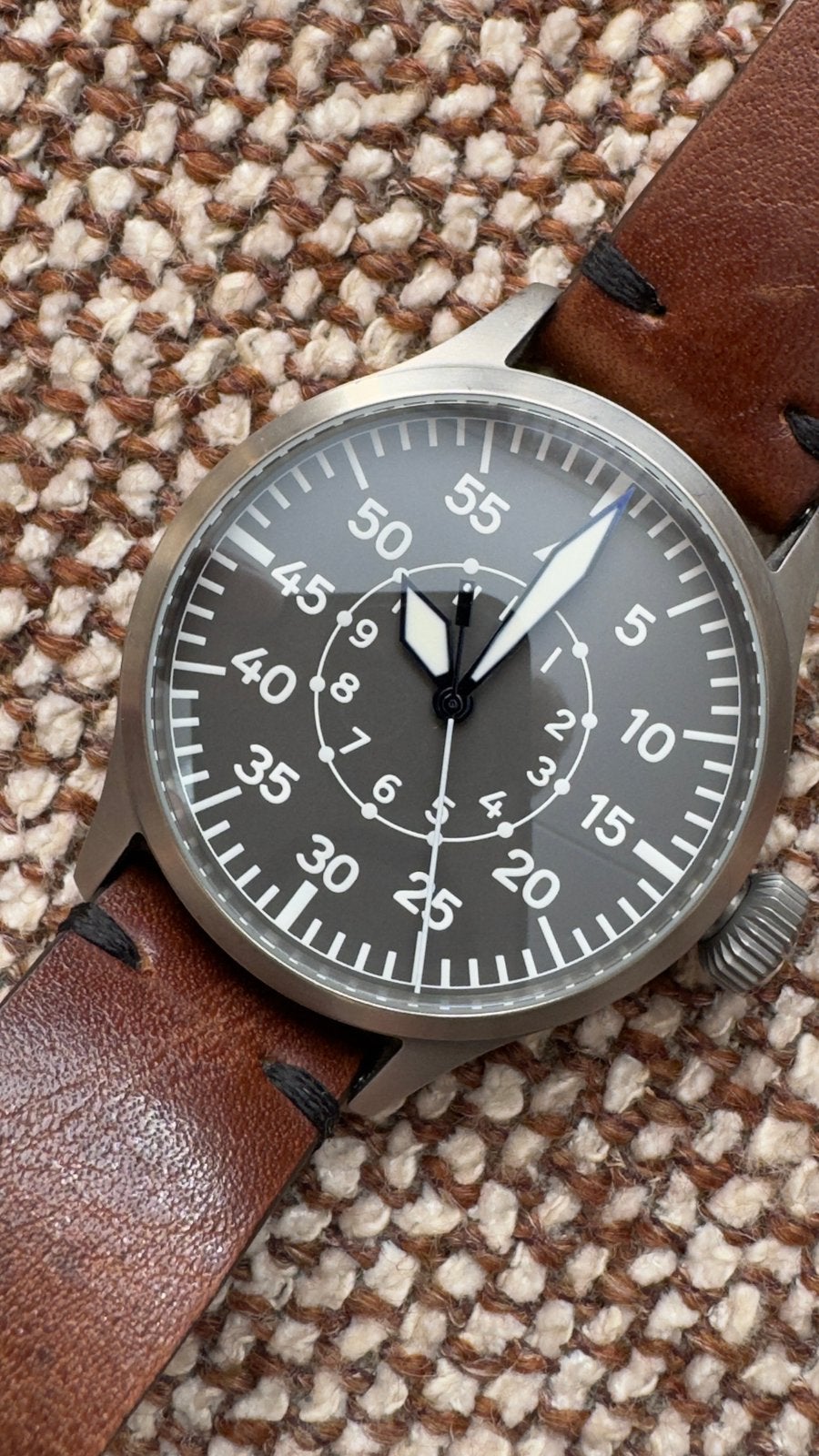 Steinhart Nav B-uhr 44 Titan Muster, Sieraden, Tassen en Uiterlijk, Horloges | Heren, Overige merken, Overige materialen, Leer