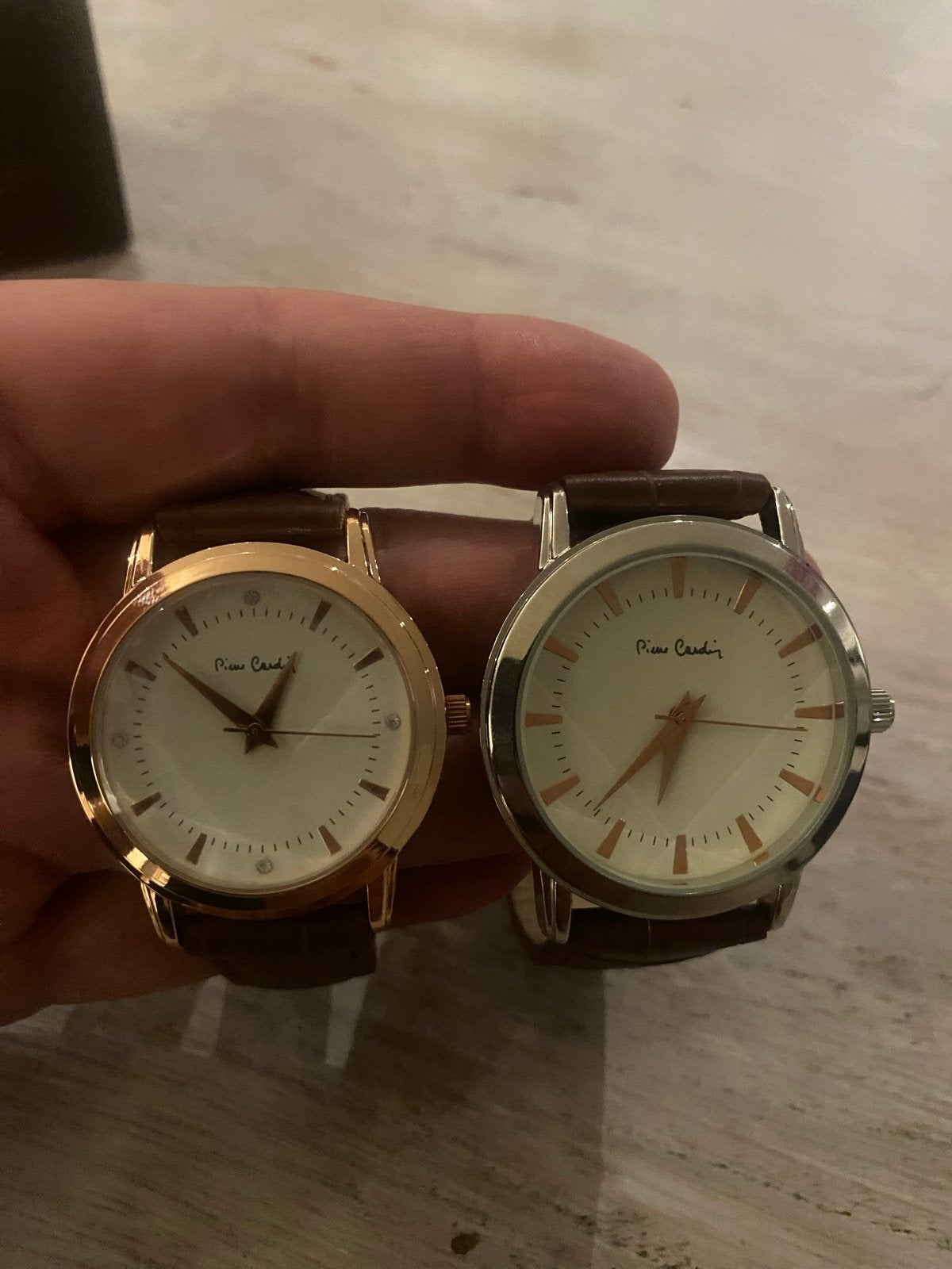 Pierre Cardin horloges - Set van 2 (nieuw in doos), Overige merken, Overige materialen, Leer, Polshorloge