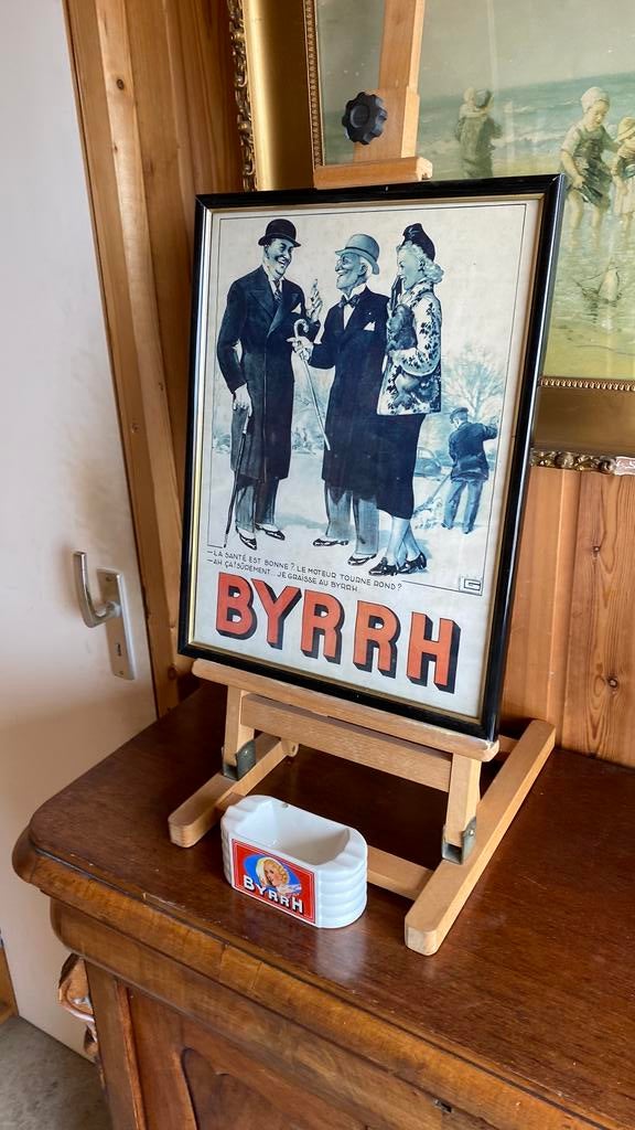 BYRRH reclame afbeelding met asbak., Antiek en Kunst, Ophalen of Verzenden, Rechthoekig, Minder dan 50 cm