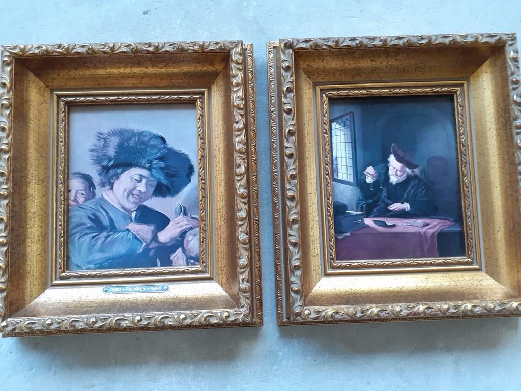 Twee schilderijen in de stijl van Frans Hals, Ophalen of Verzenden