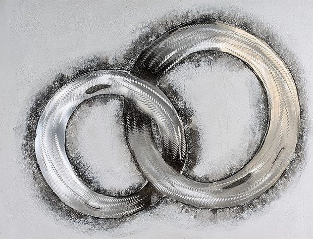 Schilderij: Ringen - Vogel - Vlinder - Fietsers enz., Ophalen of Verzenden