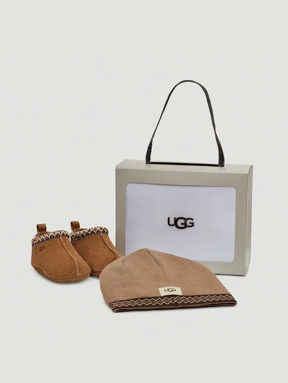 Ugg baby Tasman chesnut mt 16 incl bijpassende muts, Ophalen of Verzenden, Zo goed als nieuw, Jongetje of Meisje, Laarsjes