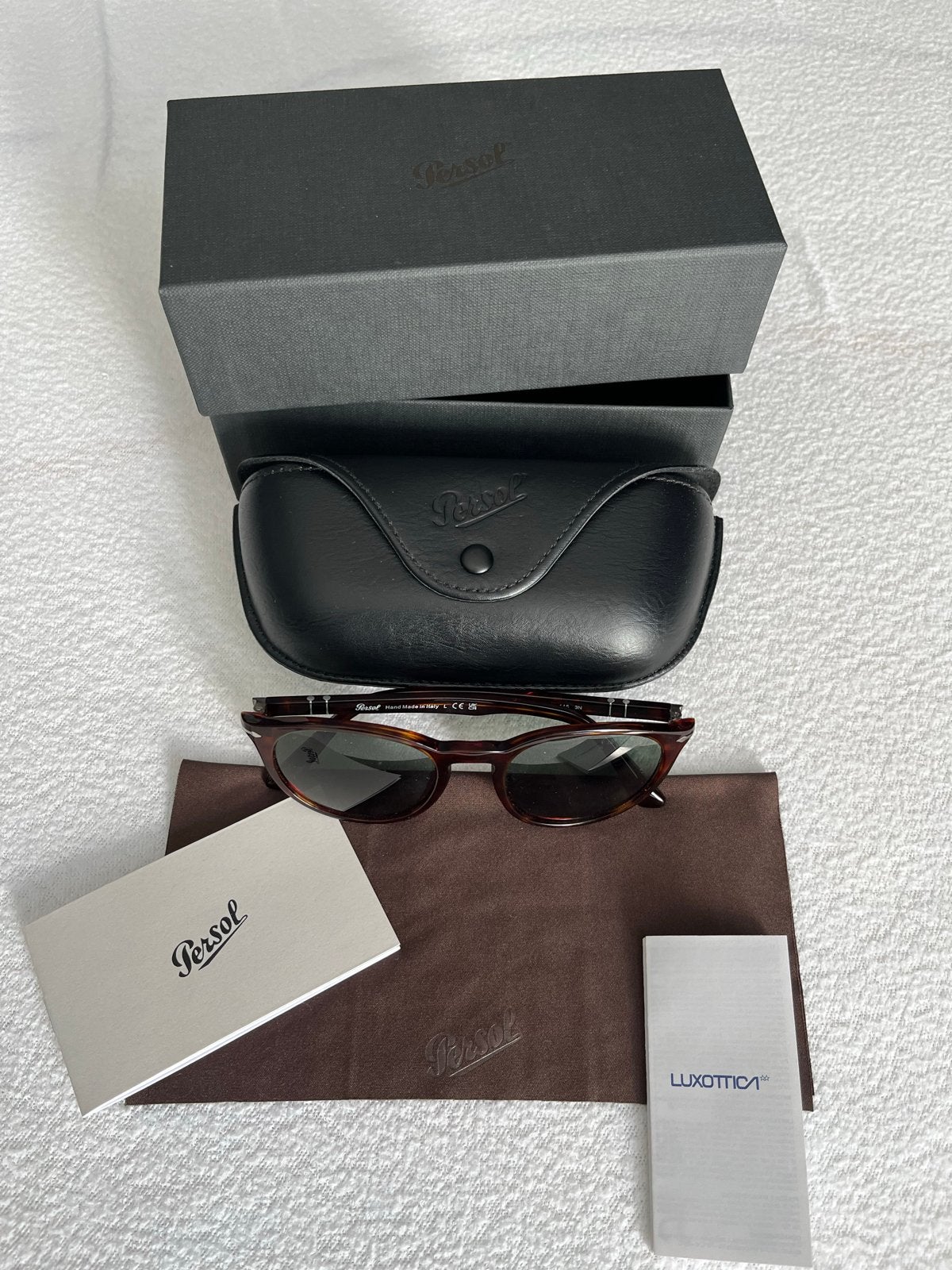 Persol Zonnebril Havana Groen, Overige merken, Zonnebril, Bruin, Nieuw