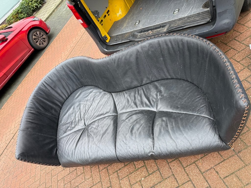 Desede DS102 Shell Lounge Bank Zwart leer Mathias Hoffmann, Ophalen, Gebruikt, Loungen Swiss Desede Edra Cassina FSM COR Industrieel