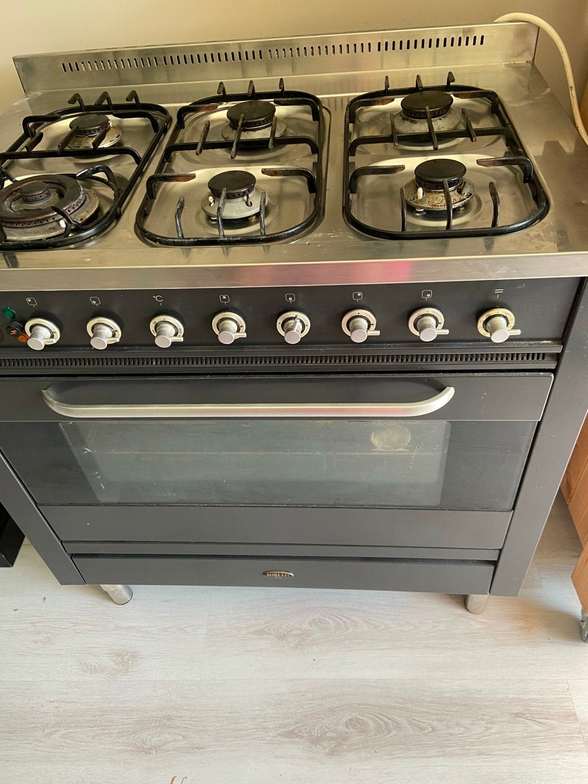 Boretti Fornuis met 6 gaspitten en oven, Ophalen, Gebruikt, 60 cm of meer, Gas