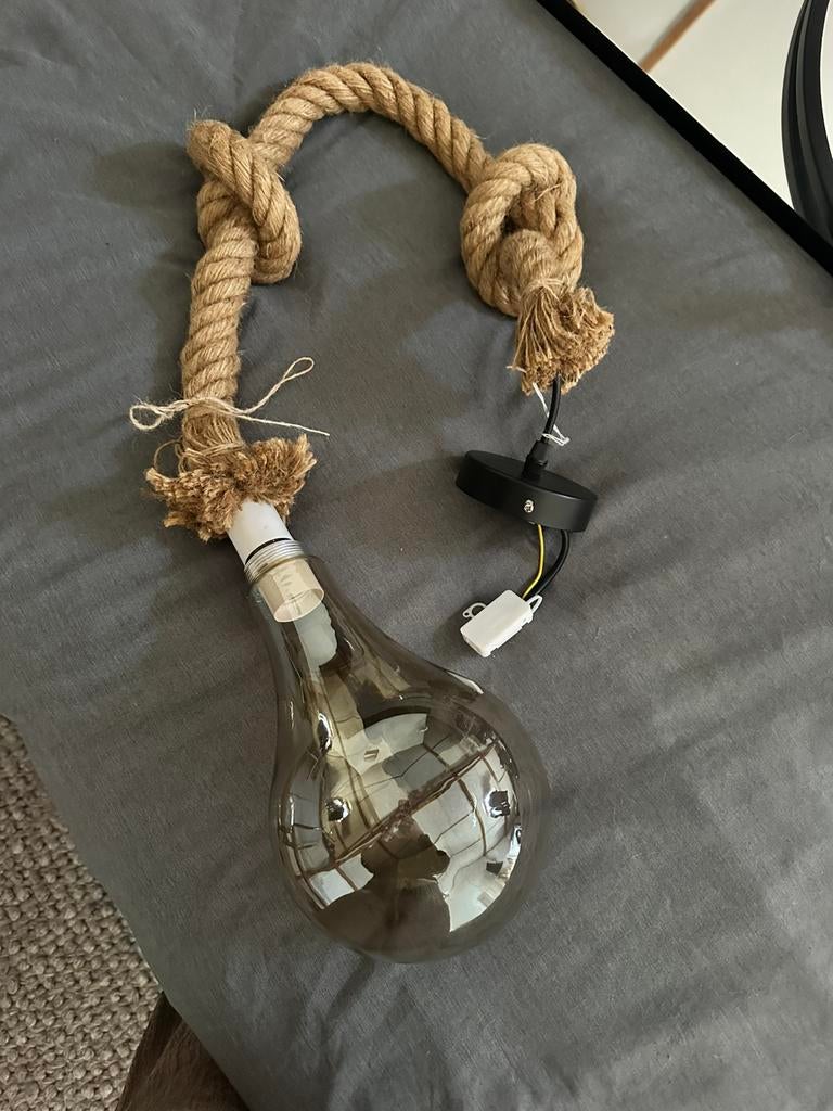 Plafondlamp aan jute touw, Auto-onderdelen, Ophalen of Verzenden, Nieuw, Overige merken