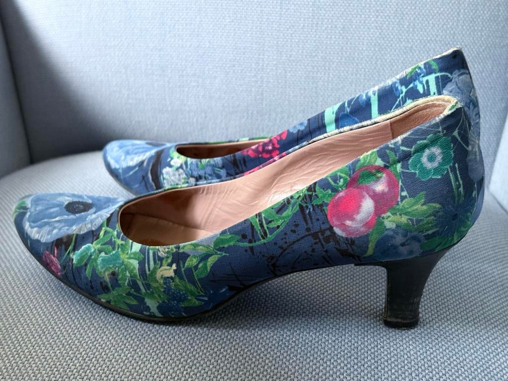 Mauro Teci Bloemenprint Pumps mt 37, Ophalen of Verzenden, Gedragen, Blauw, Pumps