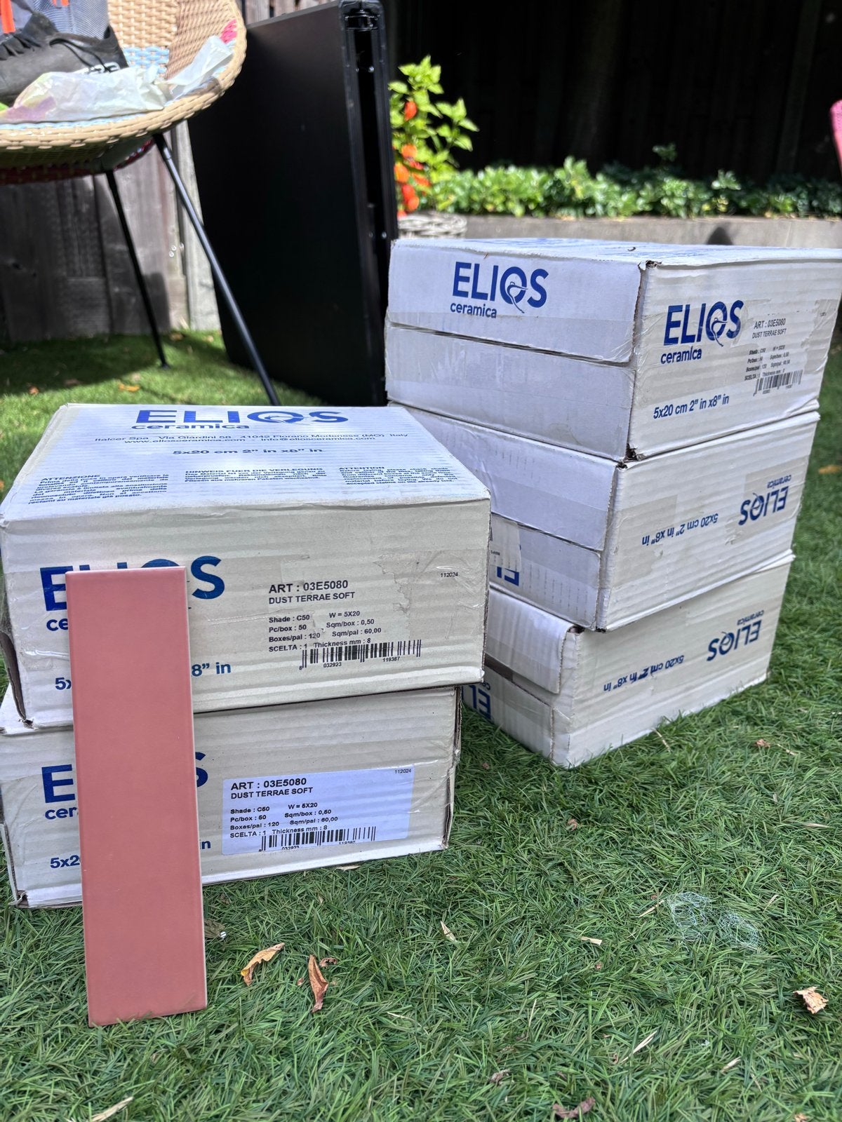 Nieuwe Elios Ceramica Dust Terrae Soft tegels (5x20 cm), Ophalen, Nieuw, Minder dan 20 cm, 20 tot 40 cm