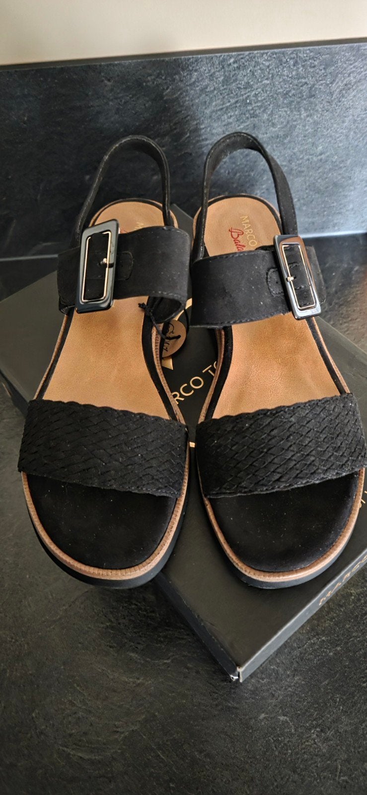 Sandalen sleehak Vegan maat 41, Kleding | Dames, Schoenen, Zwart, Marco Tozzi, Nieuw, Sandalen of Muiltjes
