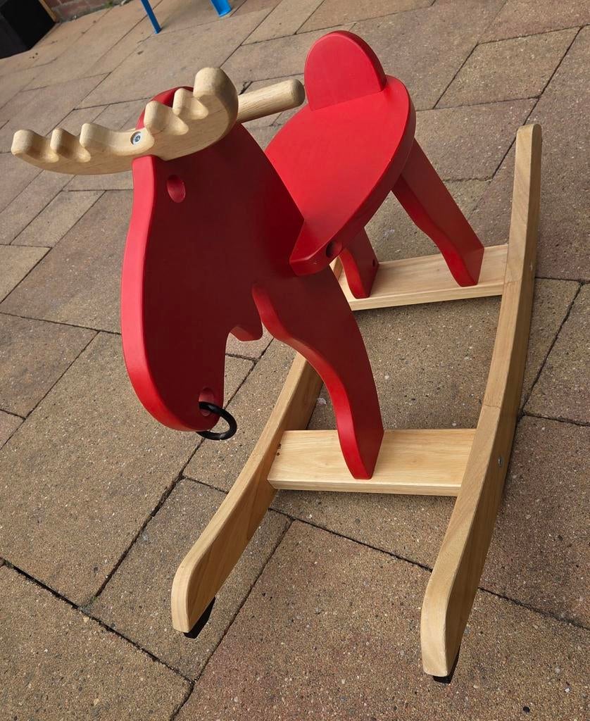 Rood houten hobbelrendier Ikea, Kinderen en Baby's, Speelgoed | Houten speelgoed, Ophalen, Zo goed als nieuw