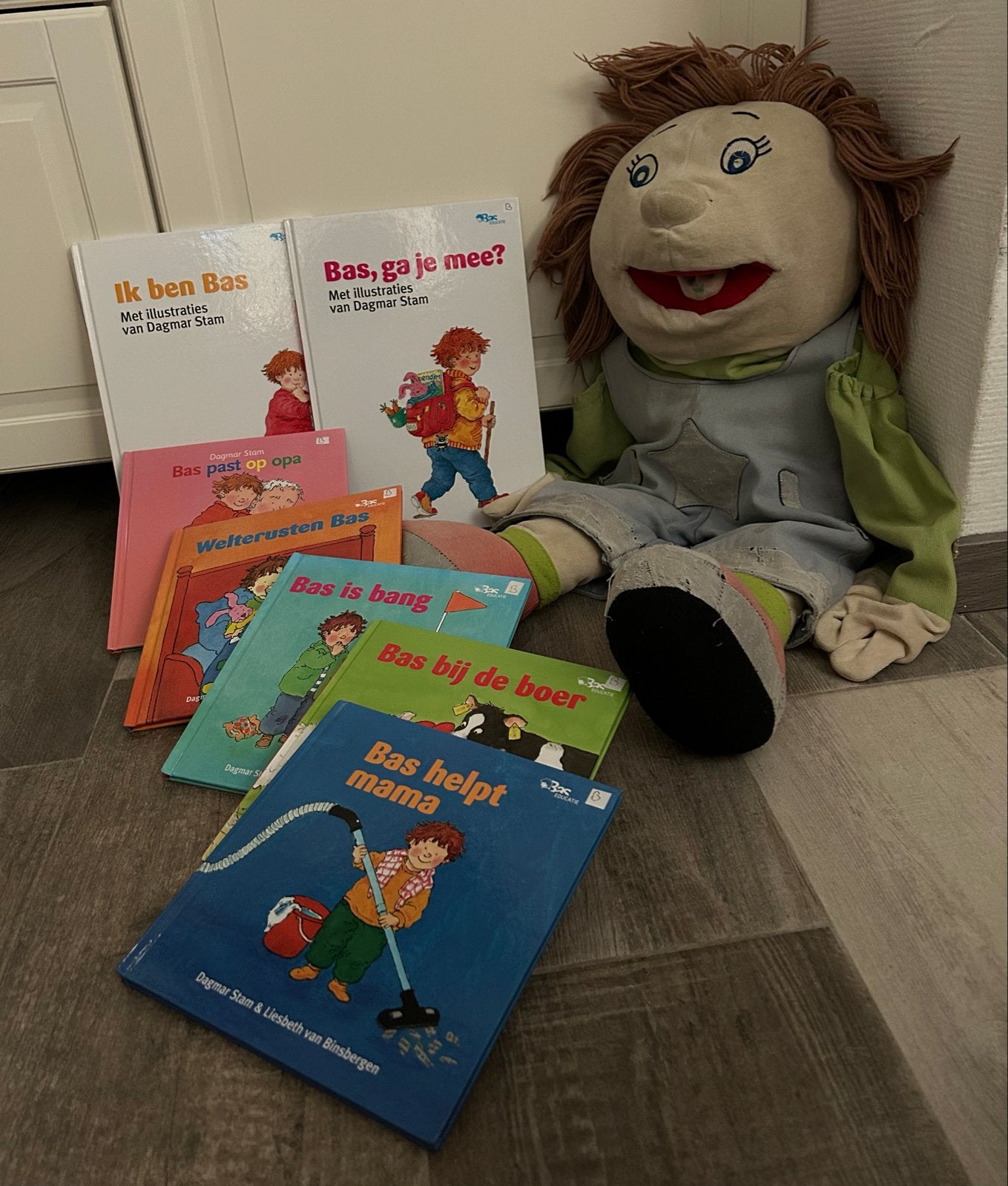 Boeken en handpop Bas, Boeken, Gelezen, Fictie algemeen, Jongen of Meisje, Ophalen of Verzenden