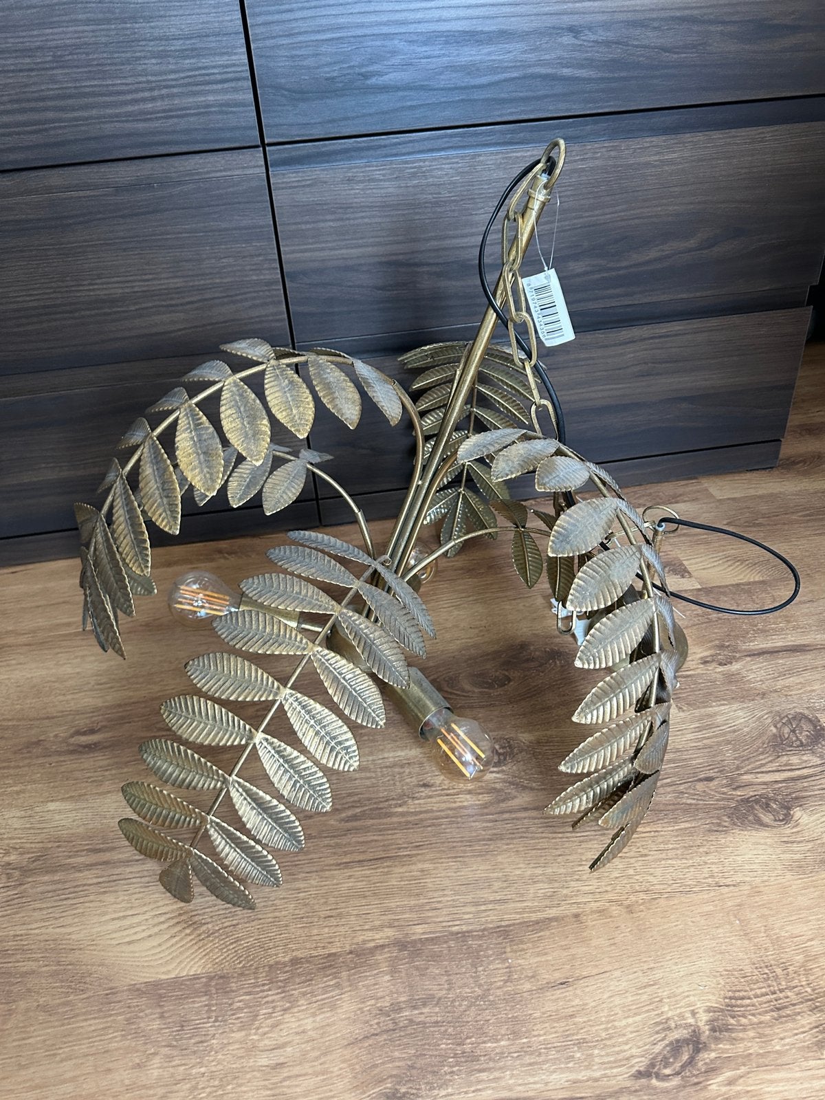 By‑Boo Unbeleafable Hanglamp (goud, palmblad-design), Ophalen, Zo goed als nieuw, Metaal