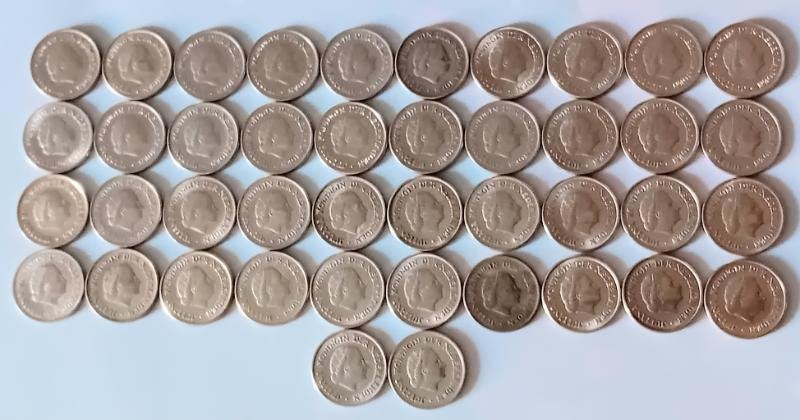 42 Stuks 25 cent muntjes juliana, Ophalen of Verzenden, Koningin Juliana, 25 cent, Setje
