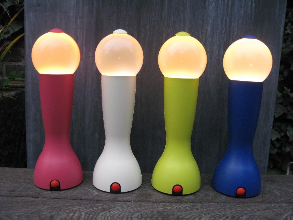 4x "GILDA" DESIGN TAFELLAMP ARTEMIDE, Gebruikt, Ophalen of Verzenden, Minder dan 50 cm, Modern design