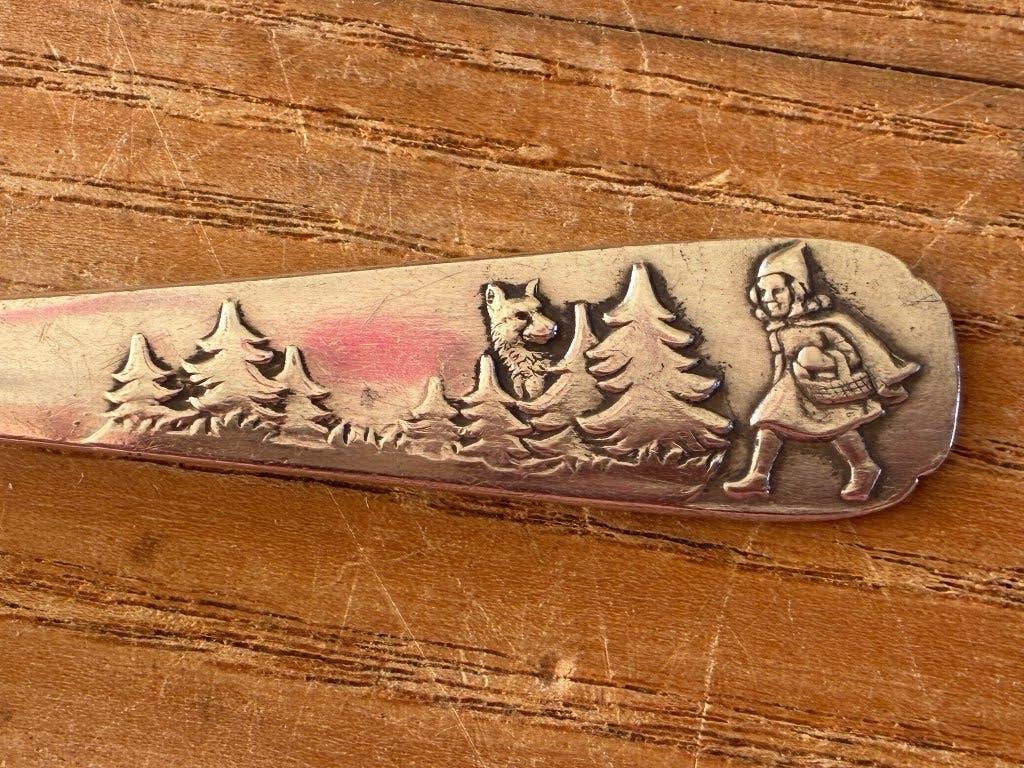 Vintage verzilverde kindervork vorkje Roodkapje - Gero GN 90, Antiek en Kunst, Ophalen of Verzenden