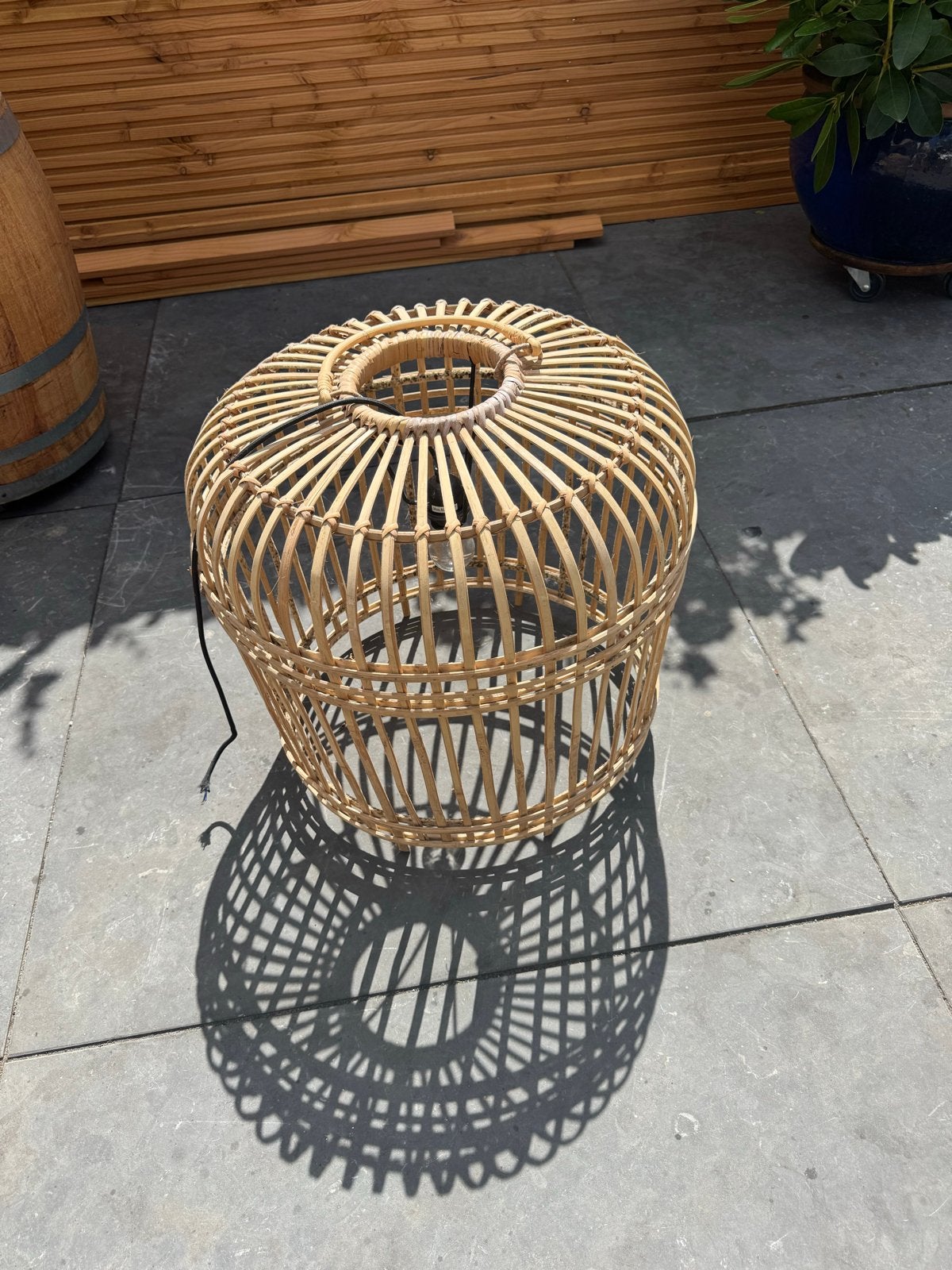 Rotan lampenkap 54x54cm, Huis en Inrichting, Ophalen, Overige materialen, Gebruikt, 50 tot 100 cm