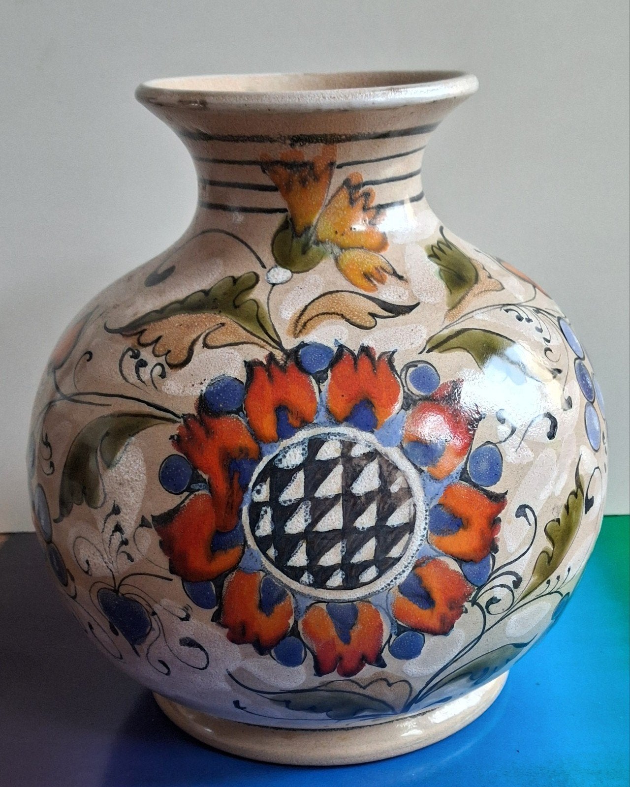 Vaas. SCHIAVON, Italië. Ca '60/'70. * Zie tekst., Meerkleurig, Ophalen of Verzenden, Zo goed als nieuw, Geschikt voor droogbloemen