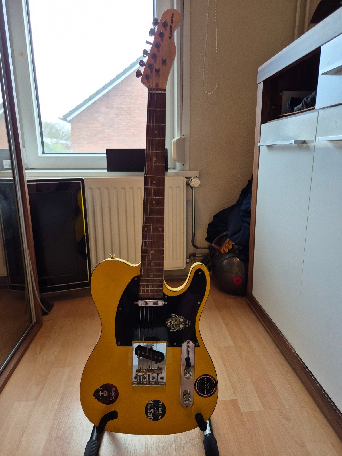 Gele Telecaster-stijl gitaar met Blackstar versterker, Muziek en Instrumenten, Gebruikt, Met versterker, Solid body, Ophalen