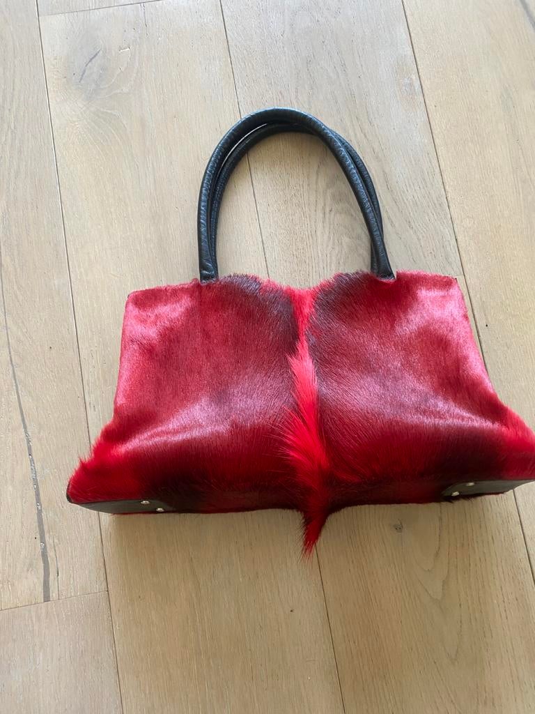 Tas leer vacht nieuw, Ophalen of Verzenden, Nieuw, Rood, Schoudertasje