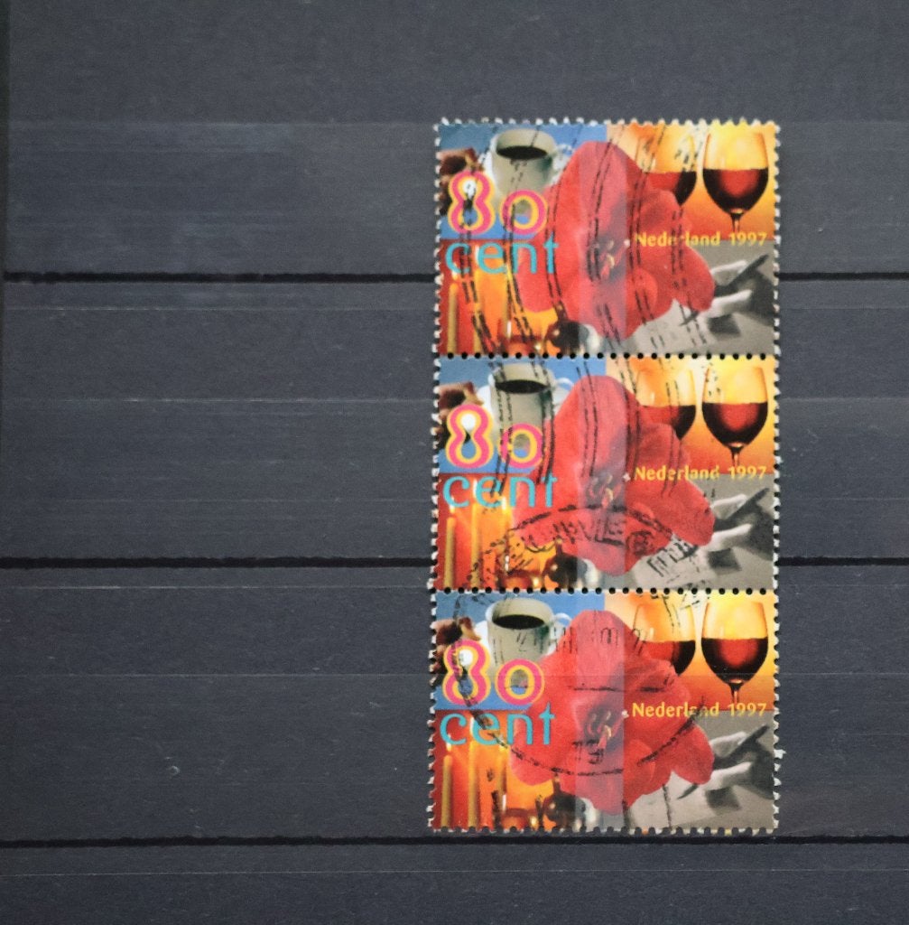 Nederland NVPH 1720A Gestempeld – Strip / Blok van 3, Ophalen of Verzenden, Na 1940, Gestempeld