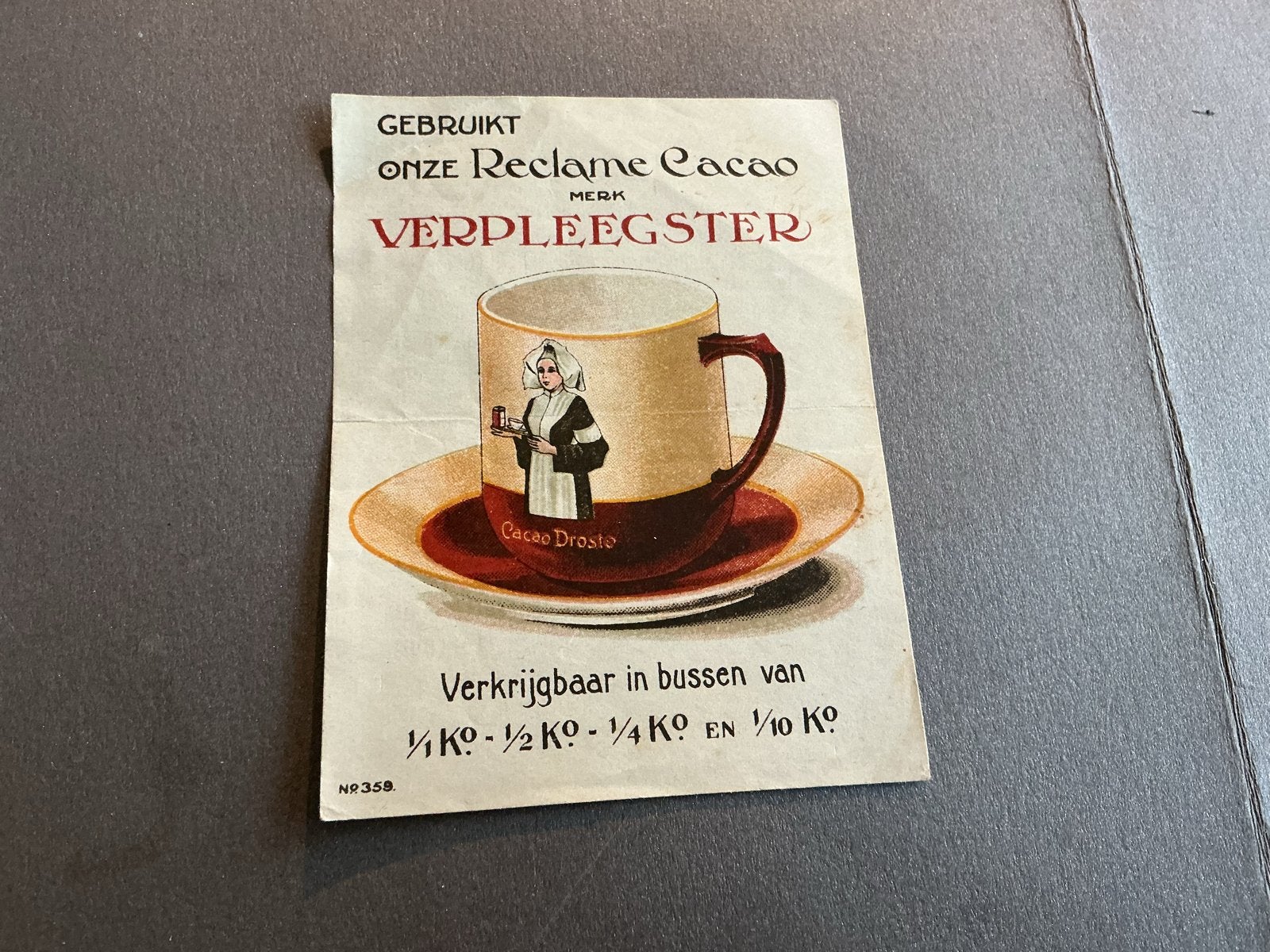 Vintage Droste Cacao Reclamebon  Verpleegster, Verzenden, Gebruikt, Overige typen
