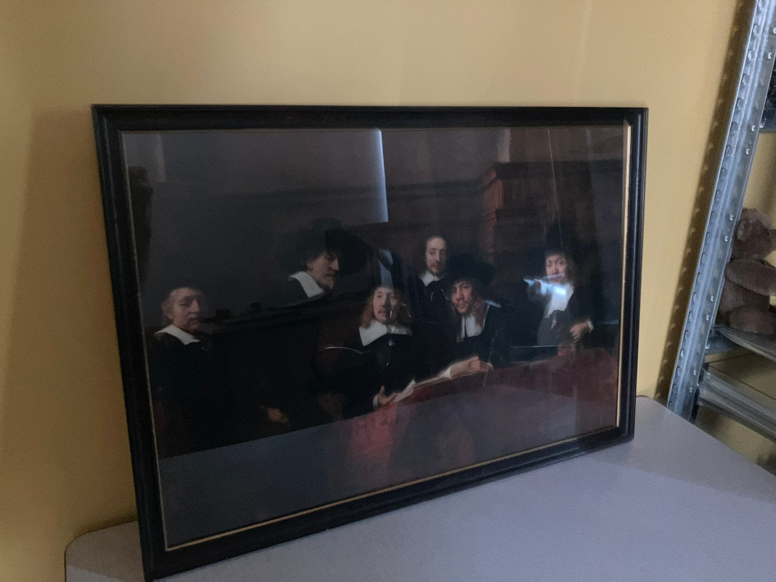 Staalmeesters Rembrandt - met glas ingelijst - op maat, Ophalen, 50 – 75, Zo goed als nieuw, Schilderij