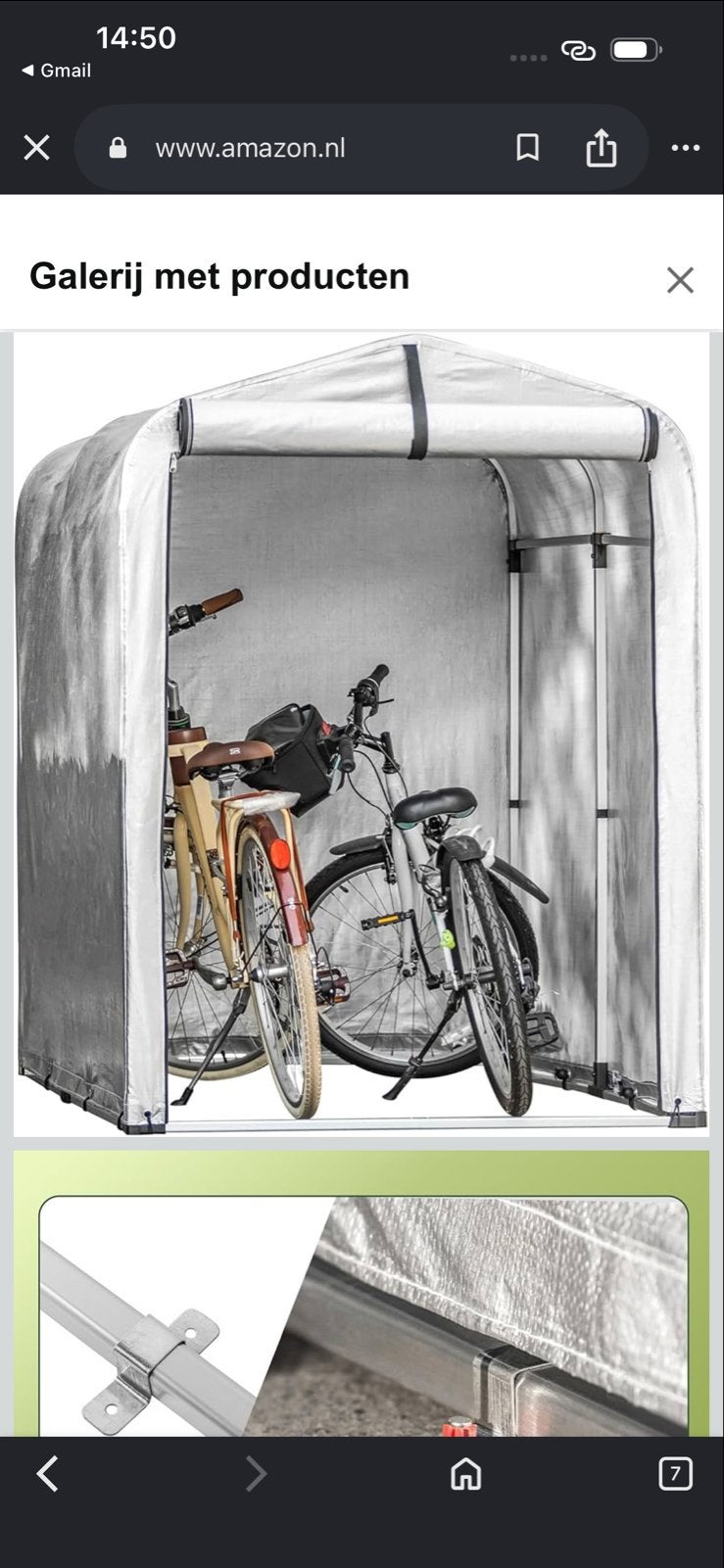 SoBuy Fietsenstalling, Waterdichte Fietsenschuur, Fietstent, Ophalen, Gebruikt