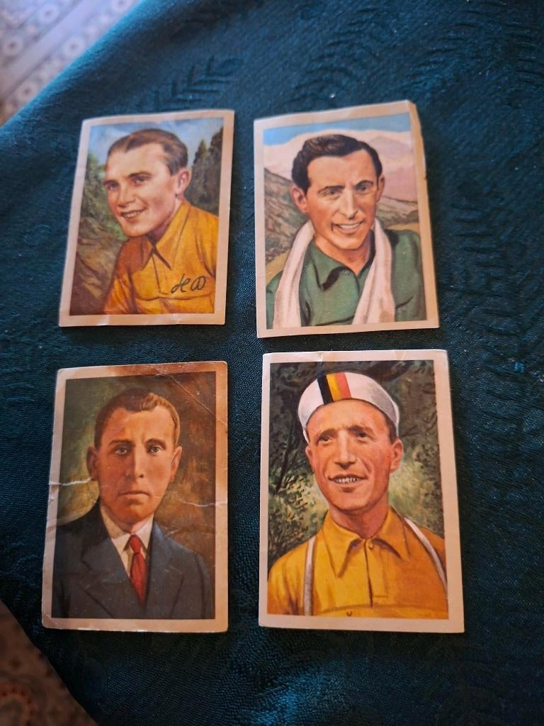 4 prentjes/Chromo's : Wielrenners/Chocolade Jacques, Verzamelen, Verzenden, Gebruikt, Overige sporten, Poster, Plaatje of Sticker