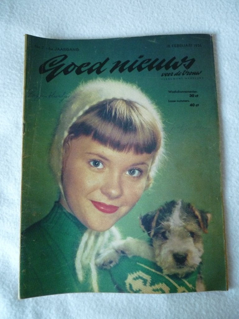 Vintage tijdschrift februari '56 Goed nieuws voor de vrouw, Ophalen of Verzenden, Gelezen, Damesbladen