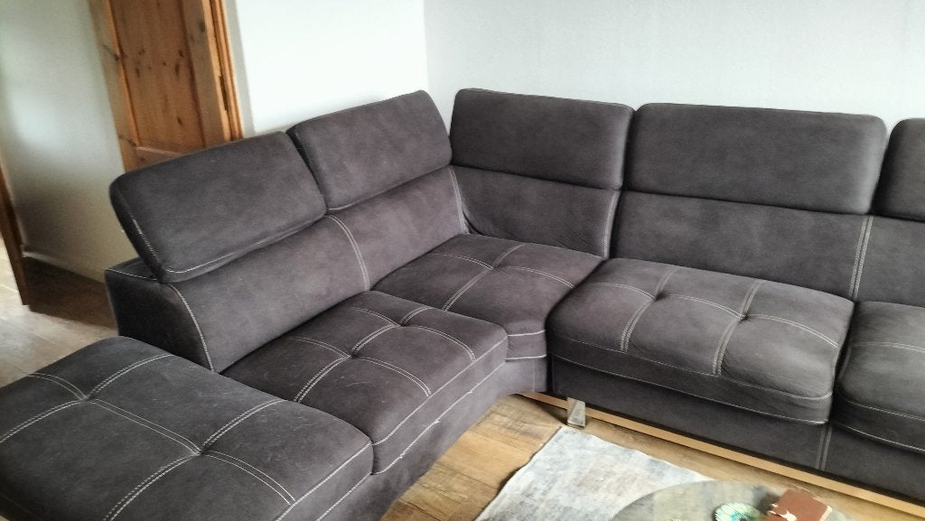 Microvezel hoekbankstel, Huis en Inrichting, Banken | Bankstellen, Ophalen, Overige materialen, Gebruikt, Minder dan 75 cm