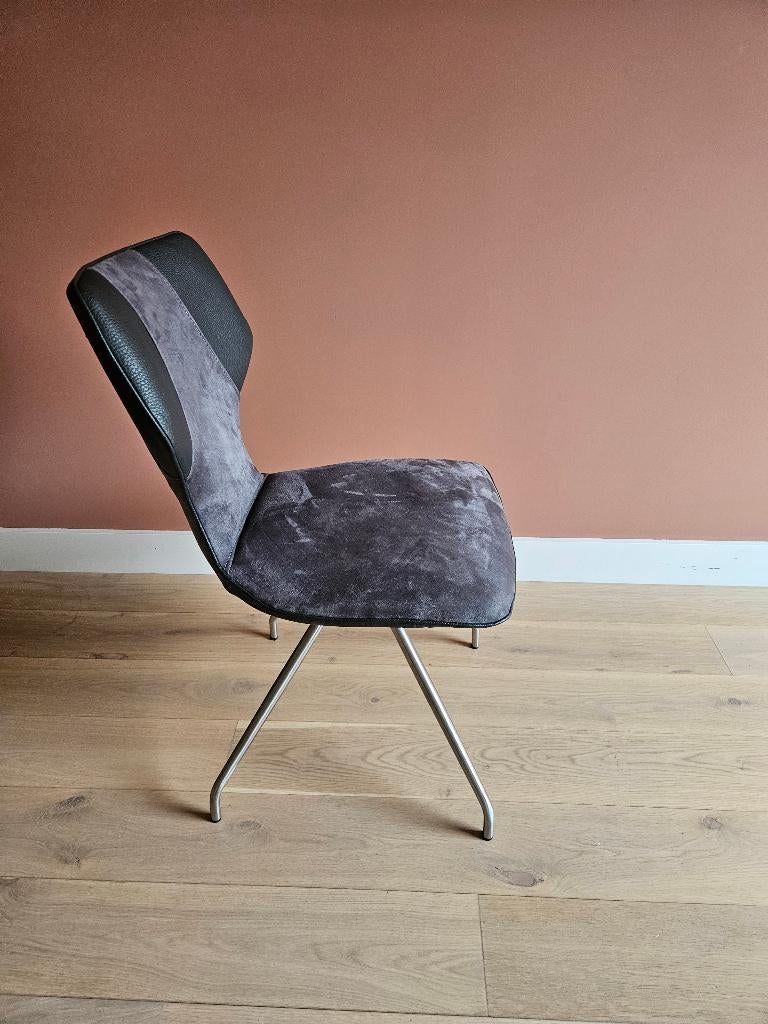 Eetkamerstoelen 6x, Ophalen, Zo goed als nieuw, Grijs, Vijf, Zes of meer stoelen