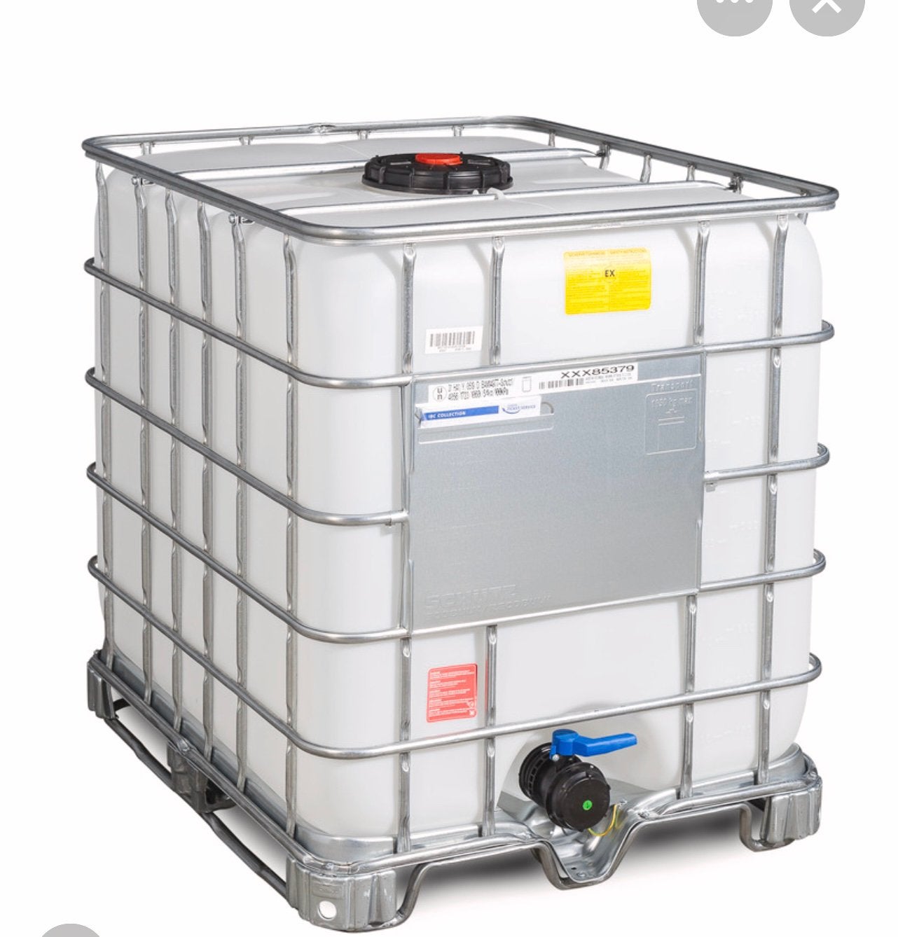Twee IBC containers, Tuin en Terras, Regentonnen, 150 liter of meer, Ophalen, Zo goed als nieuw