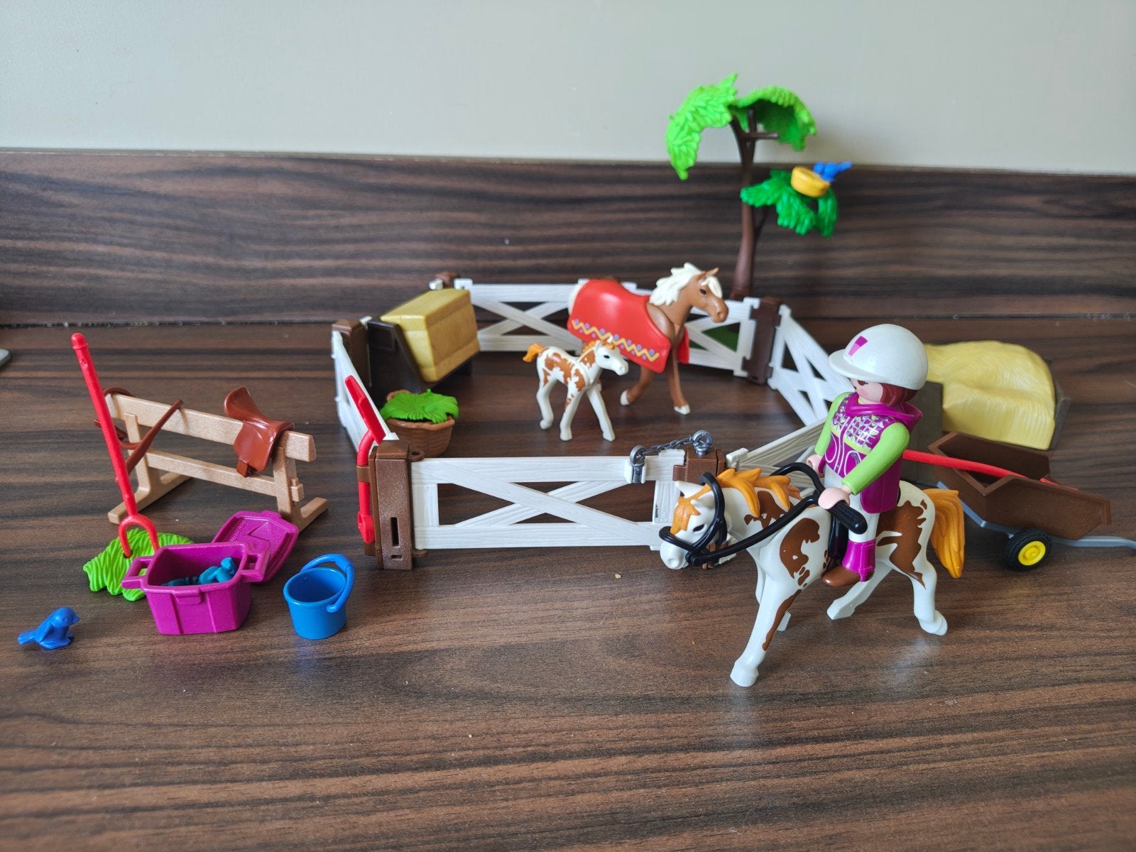 Playmobil Paardenweide Set met Ruiter en Accessoires, Ophalen of Verzenden, Zo goed als nieuw, Complete set