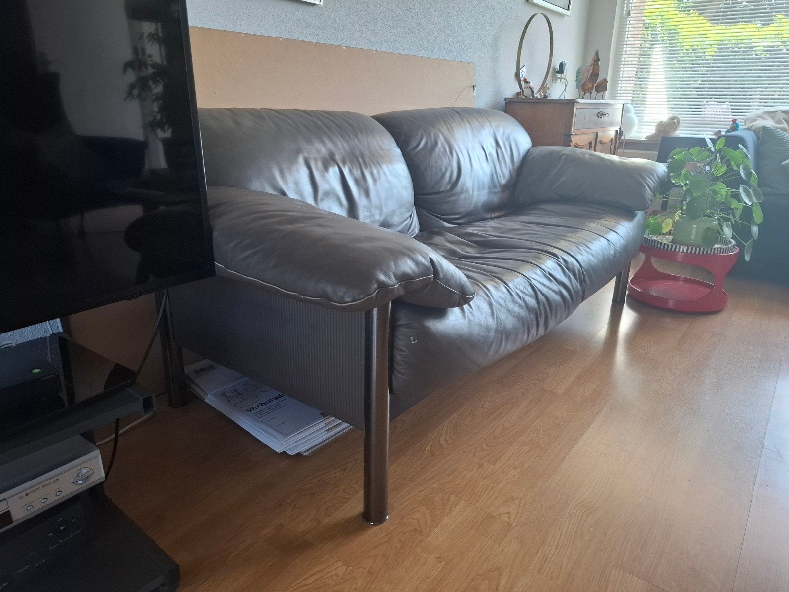 Leren bank te koop, Ophalen of Verzenden