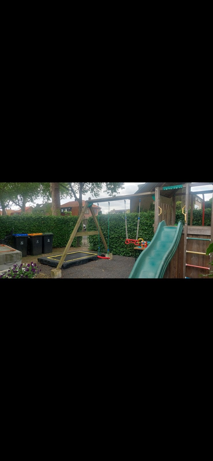Houten speelhuisje, Kinderen en Baby's, Ophalen, Gebruikt, Glijbaan, Aanbouwonderdeel