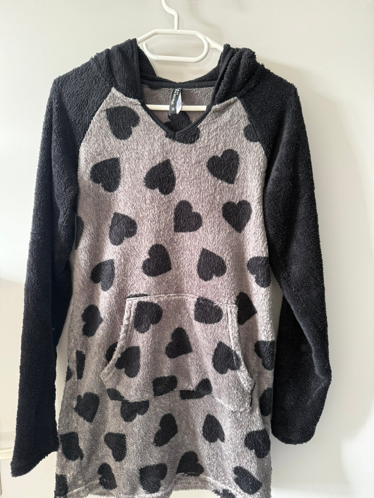 Oversized pyjama hoodie met hartjes Jean Pascale XS, Ophalen of Verzenden, Zo goed als nieuw, Maat 34 (XS) of kleiner