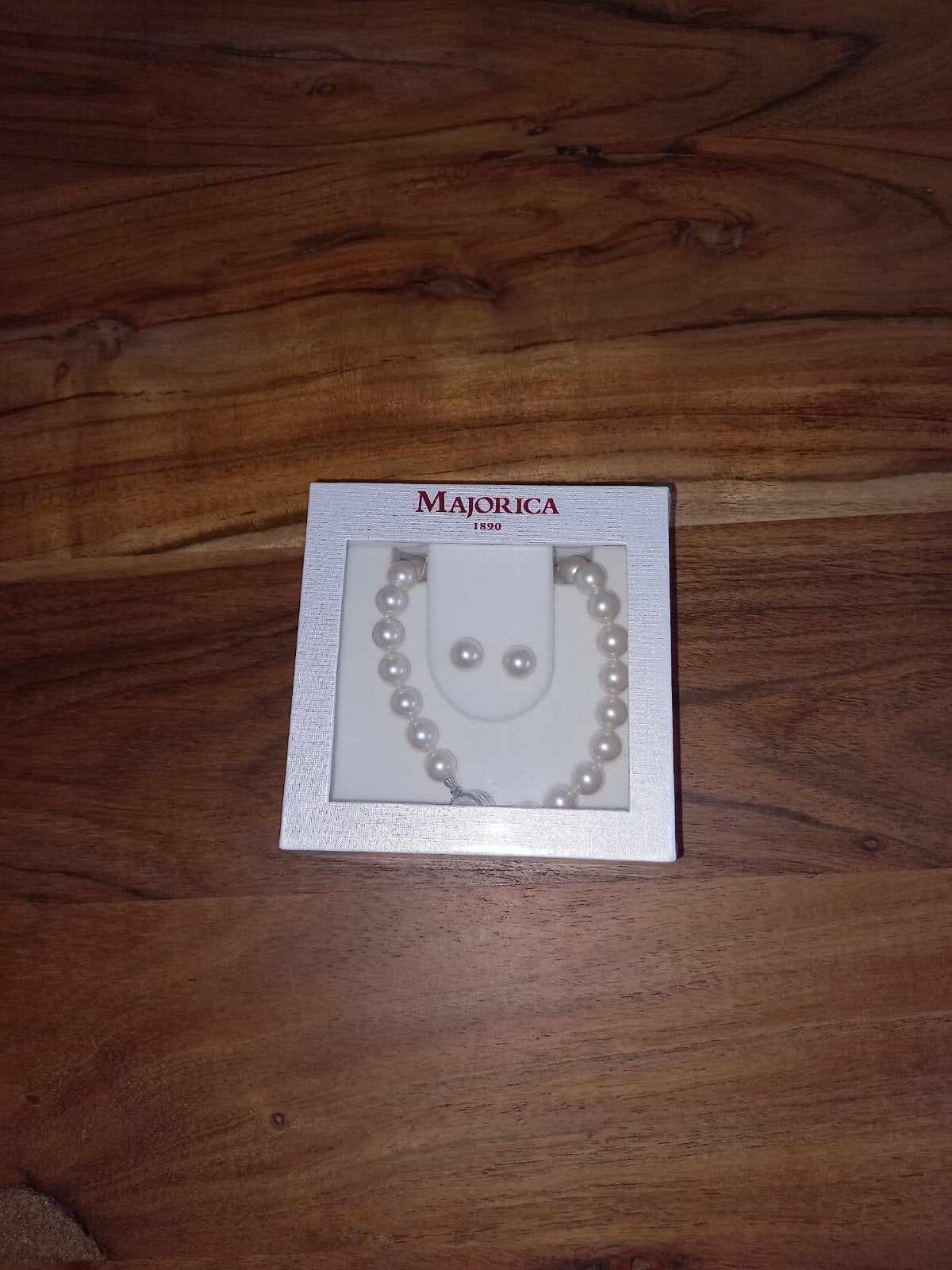 Majorica Witte Parel Ketting & Oorbellen Set, Overige materialen, Wit, Nieuw, Ophalen of Verzenden