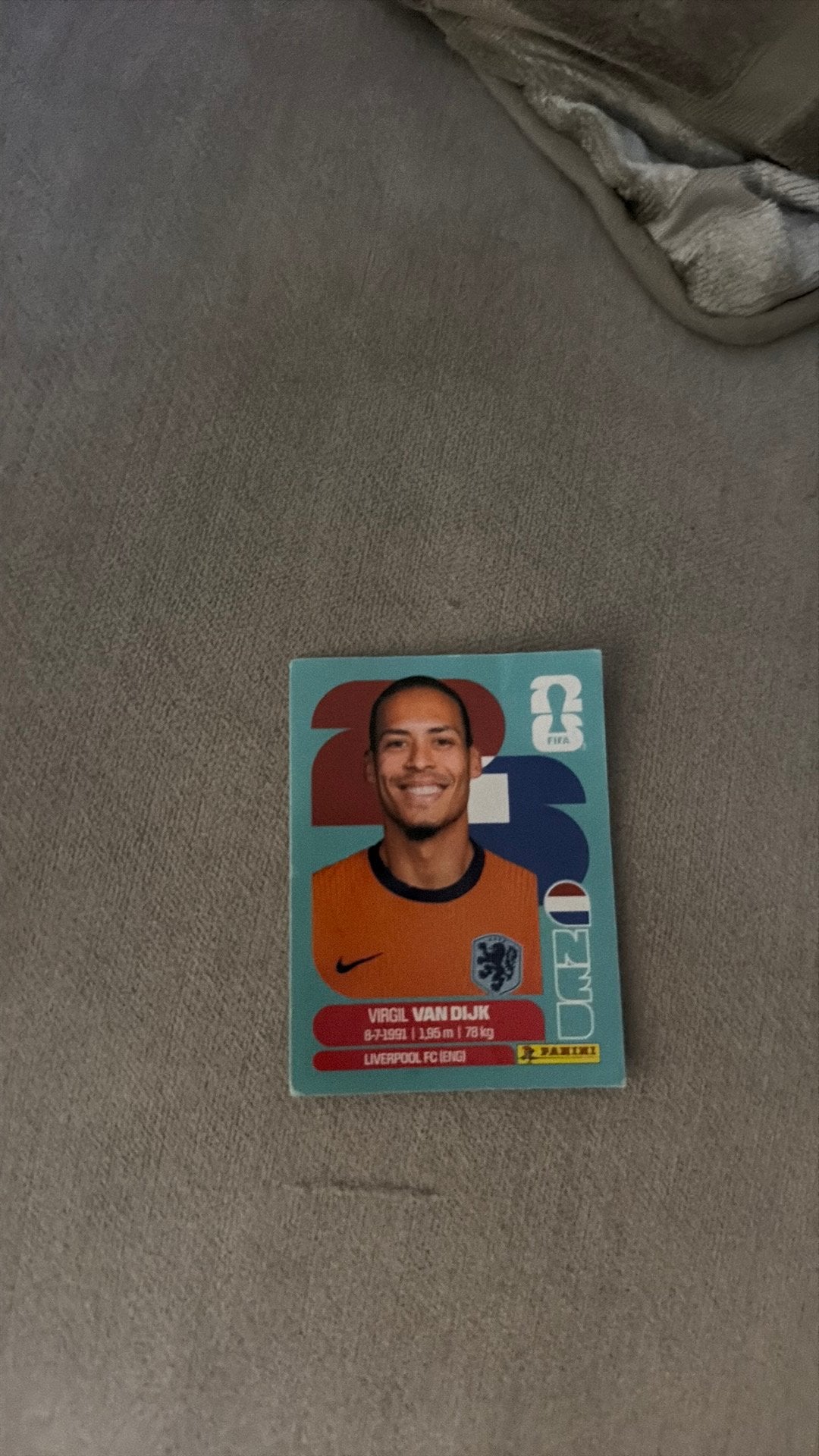 Fifa worldcup 2026 voetbalplaatje virgil van dijk, Ophalen of Verzenden, Zo goed als nieuw, Plaatje